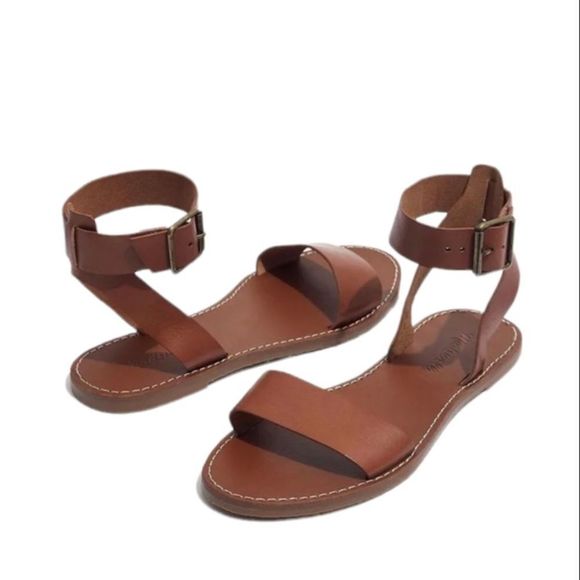 Madewell Broadwalk Brown Leather Ankle Strap Sandals size 8.5 - Picture 3 of 11
